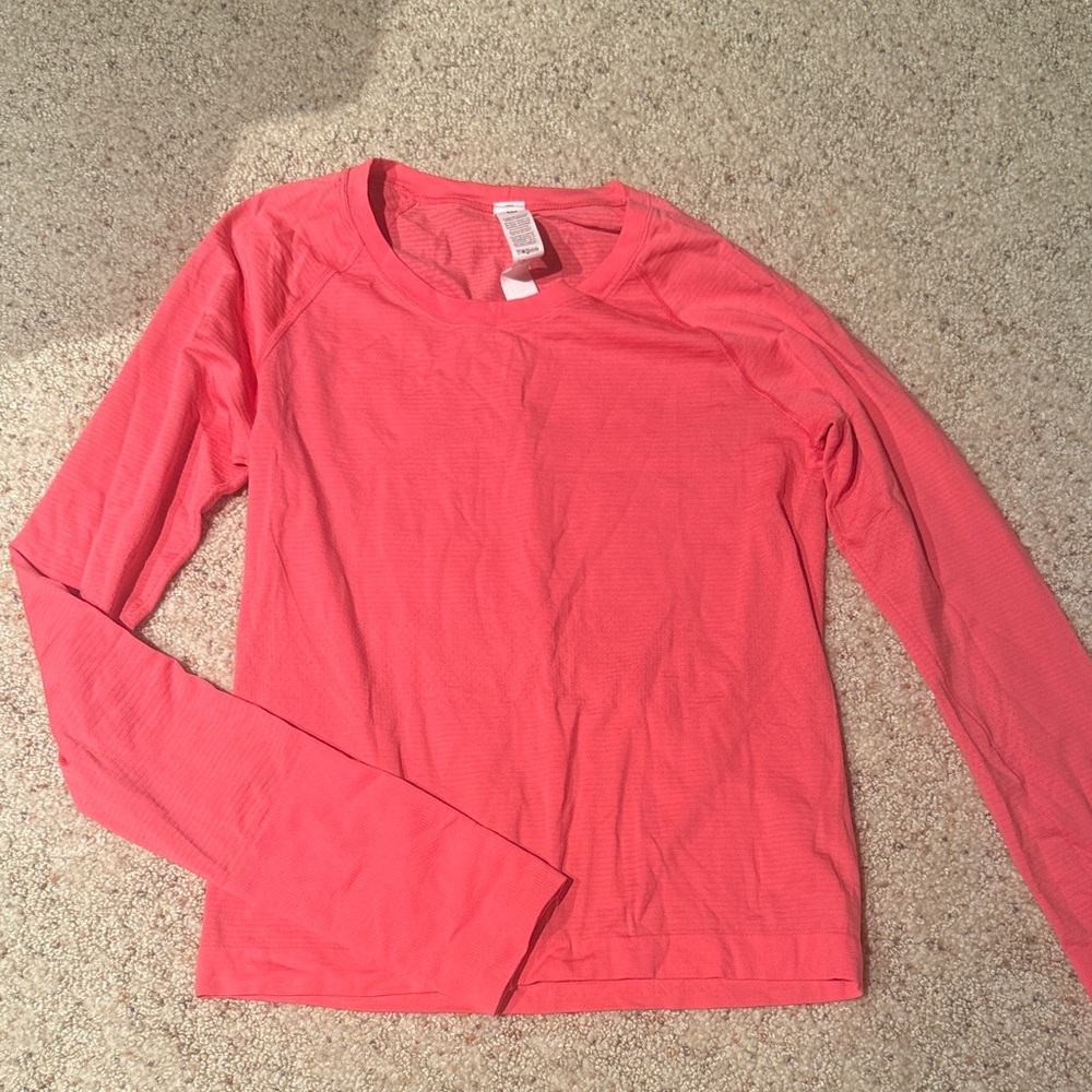 Lululemon Athletica Vibrant Red Long Sleeve Top